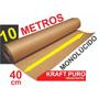 Imagem de 10 Metros Papel Pardo Kraft Puro Resistente C/ 40 Cm Largura.