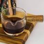 Imagem de 10 Molheiras Cremeira de Vidro 100ml Cabo de Bambu Lyor Caldas Mesa Posta Molhos Shoyu