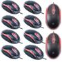 Imagem de 10 Mouses P/ Notebook Optico USB 1000 dpi c/ Led MS-9 Preto