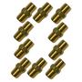 Imagem de 10 Niple Latão Duplo Adaptador Conexão Metal 1/4 X 1/4 Npt