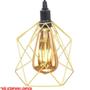 Imagem de 10 Pendentes Aramado Cálice Luminária Lustre Teto Retrô Vintage Industrial Balcão Dourado