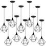 Imagem de 10 Pendentes Aramado Diamante Luminária Lustre P Teto Retrô Vintage Industrial Balcão Agp Ilumini