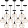 Imagem de 10 Pendentes Aramado Globo Luminária Lustre Teto Retrô Vintage Industrial Balcão Agp Ilumini