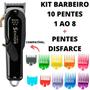 10 Pentes Kit 1 Ao 8 + Pente De Disfarce Profissional - Clipper Guides Imagem de 10 Pentes Kit 1 Ao 8 + Pente De Disfarce Profissional