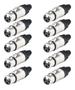 Imagem de 10 Plug Conector Xlr Fêmea Macho Linha Metal Lu71221 Luminos