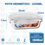 Imagem de 10 Potes de Vidro Hermetico 1040ML p/ Forno Airfryer Assados