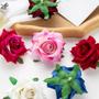 Imagem de 10 Rosas Artificiais para Scrapbook, Casamento, Decoração de Natal e Jardim