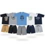 Imagem de 10 Roupa Infantil Juvenil Masculino Conjunto 5 Blusas e 5 Shorts Moletinho liso