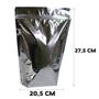 Imagem de 10 Saquinhos Abre e Fecha Fecho Zip Stand Up Pouch 20,5x27,5 cm Metalizado