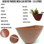 Imagem de 10 Vaso Meia Lua Rattan Jardim Horta Vertical 1,5 L Cerâmica