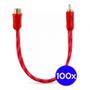 Imagem de 100 Cabos Y Rca 2 Macho 1 Femea Cristal Matte Vermelho
