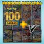 Imagem de 100 Cartas Pokemon Original Sem Repetições Com 05 Brilhantes Garantidas Ótimo Estado + Ultra Rara V/EX Garantida