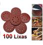 Imagem de 100 Discos Lixa 125mm 8 Furos Lixadeira Roto Orbital - Madeira Metal