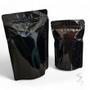 Imagem de 100 Embalagens Sacos Stand Up Pouch Preto Brilhante Fecho Zip 20x27