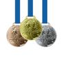 Imagem de 100 Medalhas Futebol Metal 35mm Ouro Prata Bronze