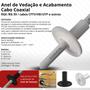 Imagem de 100 Pçs Bucha Passagem Vedação p/ Cabo Coaxial Rede Preta