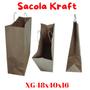 Imagem de 100 sacola kraft lisa xg bolsa delivery 