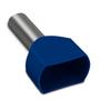 Imagem de 100 Terminal Pré-Isolado Tubular Duplo 2,5mm² Azul TE2510