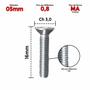 Imagem de 100 Un Parafuso Allen Cabeça Chata Inox 05x16mm Fio 0,8 MA