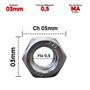 Imagem de 100 Un Porca de Aço 8.8 Sextavado 03 Milímetros Fio 0,5 MA