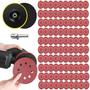 Imagem de 100 X Lixas 5 Polegadas 125mm Disco Grão 8 Furos + 1 Prato Disco + 1 Pino M14 KaQi