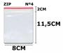 Imagem de 1000 Saco Ziplock N04 8,5x12,5cm Com Fecho Hermético (1pct) - Talge
