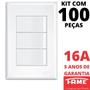 Imagem de 100un Interruptor Simples 3 Teclas 16A Com Placa 4x2 Evidence FAME
