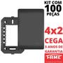 Imagem de 100un Placa 4X2 Cega Com Suporte Habitat Black FAME