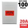 Imagem de 100un Tomada Padrão 2P+T 20A Vermelha Com Placa Evidence FAME