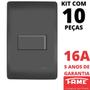 Imagem de 10un Interruptor Bipolar Paralelo Three Way 16A Com Placa Habitat Black FAME