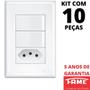 Imagem de 10un Interruptor Paralelo Three Way 2 Teclas 16A e Tomada Padrão 2P+T 10A Com Placa Evidence FAME