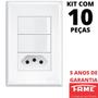 Imagem de 10un Interruptor Paralelo Three Way 2 Teclas 16A e Tomada Padrão 2P+T 20A Com Placa Evidence FAME