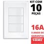Imagem de 10un Interruptor Paralelo Three Way 3 Teclas 16A Com Placa Evidence FAME