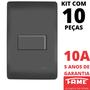 Imagem de 10un Interruptor Simples 10A Com Placa Habitat Black FAME