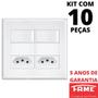 Imagem de 10un Interruptor Simples 2 Teclas 16A e Tomada Padrão Dupla 2P+T 10A Com Placa Evidence FAME