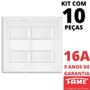 Imagem de 10un Interruptor Simples 4 Teclas 16A 4x4 Evidence FAME