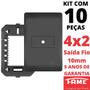 Imagem de 10un Placa 4X2 Saída Fio 10mm Com Suporte Habitat Black FAME