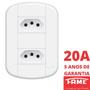Imagem de 10un Tomada Padrão Dupla 2P+T 20A Com Placa Blanc Mais FAME