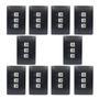 Imagem de 10un Tomada Rede RJ45 CAT 6E 8 Vias Tripla Com Placa Habitat Black FAME
