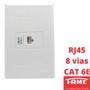 Imagem de 10un Tomada Rede RJ45 CAT 6E 8V Com Placa Evidence FAME