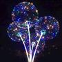 Imagem de 10x Balão Led Bubble Transparente C/ Vareta Haste Para Festa