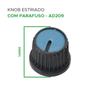 Imagem de 10x Botão Knob Redondo Estriado Com Parafuso Ad209 - Azul