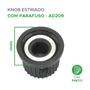 Imagem de 10x Botão Knob Redondo Estriado Com Parafuso Ad209 - Preto