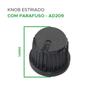 Imagem de 10x Botão Knob Redondo Estriado Com Parafuso Ad209 - Preto