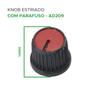 Imagem de 10x Botão Knob Redondo Estriado Com Parafuso Ad209 Vermelho