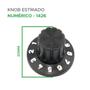 Imagem de 10x Knob Redondo Numerado Estriado c/ Parafuso 1426 Preto