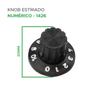 Imagem de 10x Knob Redondo Numerado Estriado S/ Parafuso 1426 - Preto