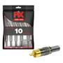 Imagem de 10x Plug Rca Macho profissional Grafite - Ponta Ouro 24k