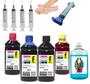 Imagem de 1100ml Kit Tinta Recarga Compatível Cartucho Hp 61 662 122 901 60b 74 664 60 Com Sugador + Manual