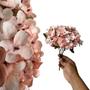 Imagem de 12 buques flores artificiais mini hortênsia artificial decorativa p guirlanda cestas preço atacado